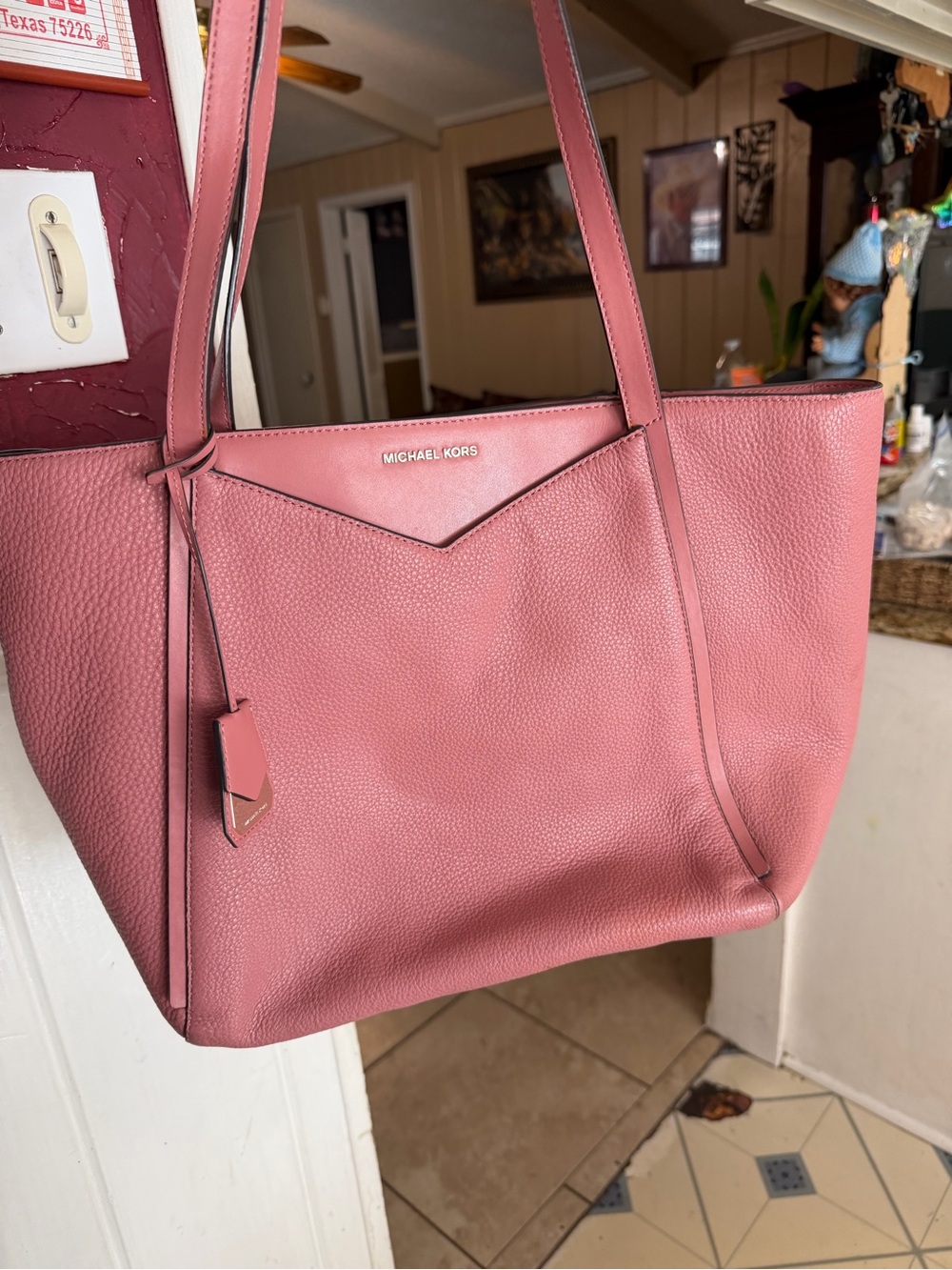 Michael Kors Pink Pebbled Leather Tote